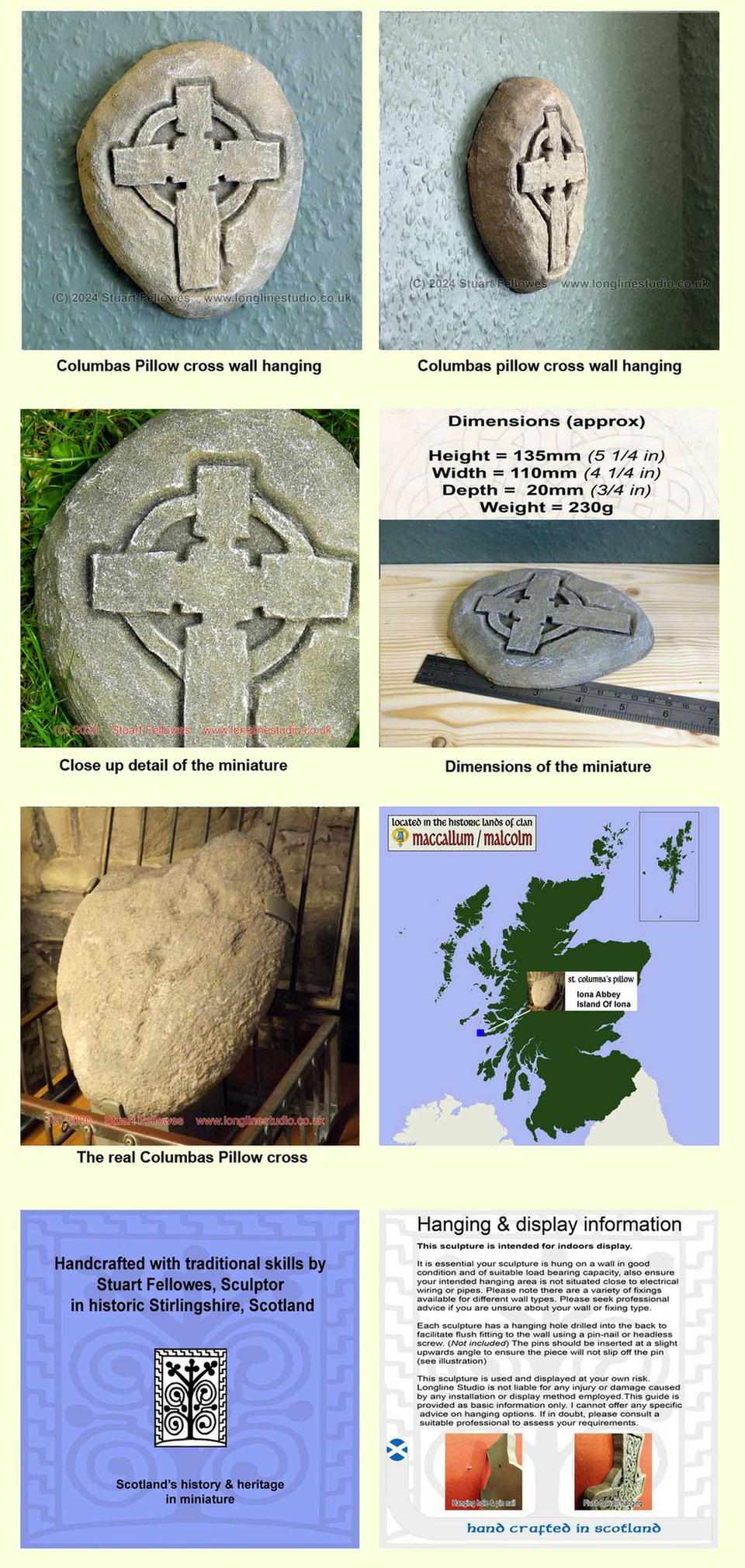 columba pillow, celtic cross, stuart fellowes, longline studio